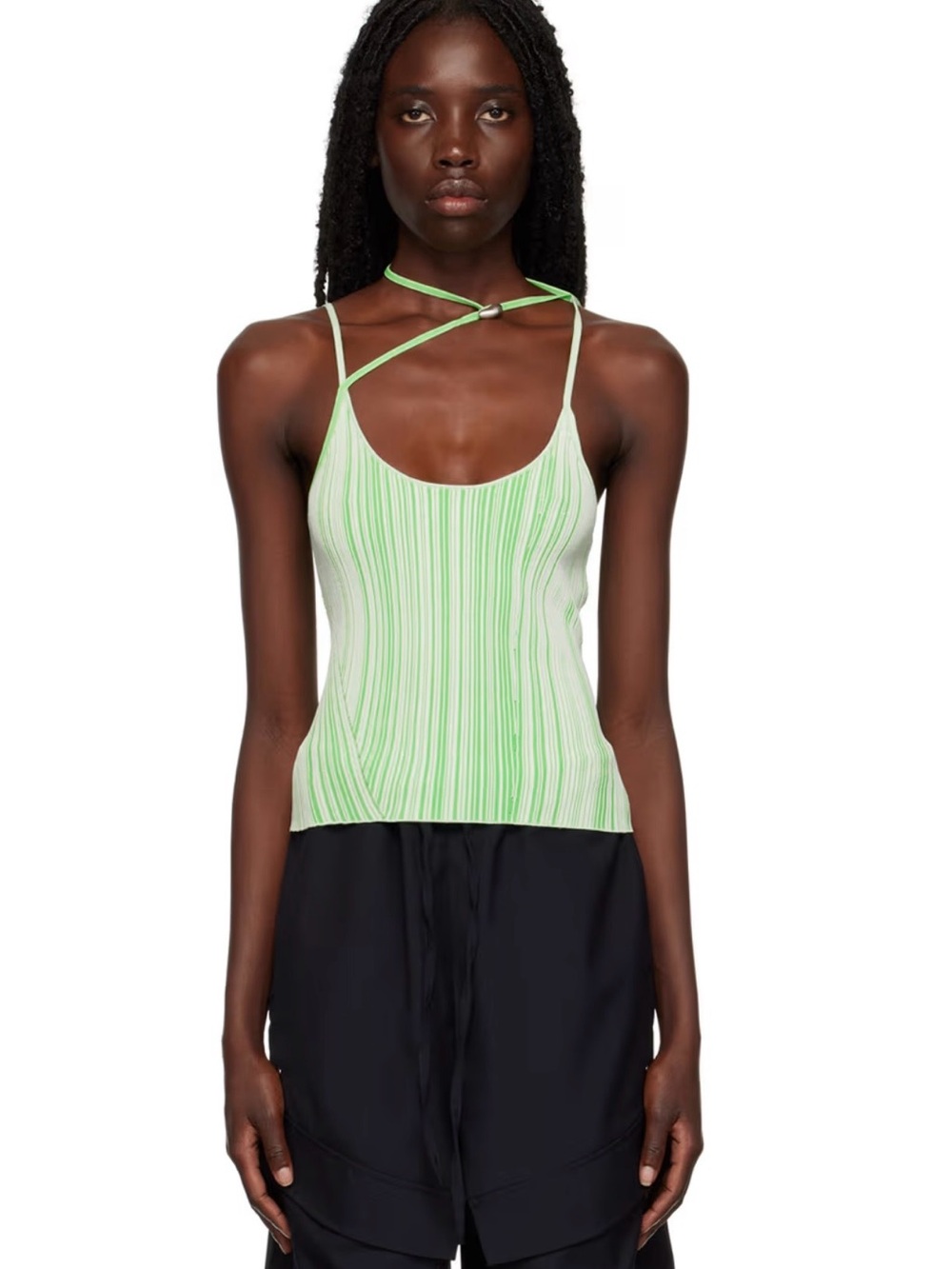 Paris Georgia Neon Green Stripe Knit Camisole